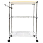 Kitchen Cart | 3-Tier Rolling | Drawer & Basket Storage
