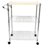 Kitchen Cart | 3-Tier Rolling | Drawer & Basket Storage