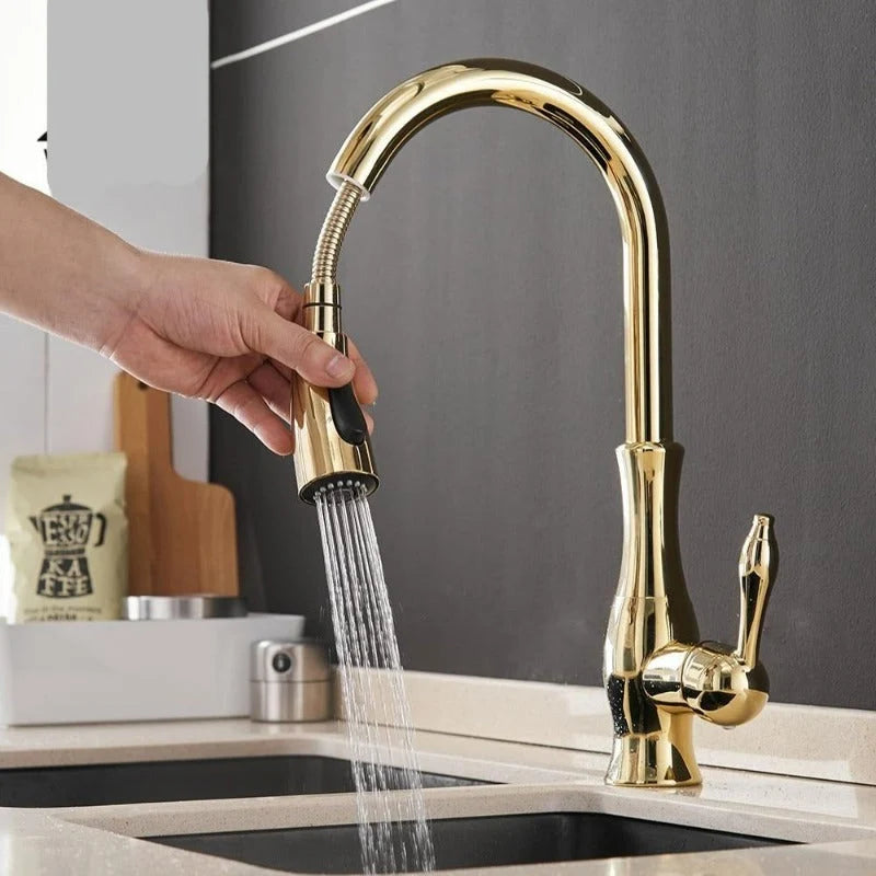 Kitchen Faucet | Pull-Out Spray Head & Copper Finish
