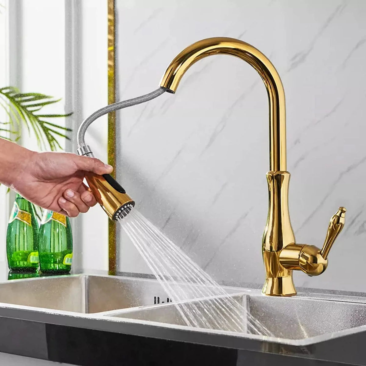 Kitchen Faucet | Pull-Out Spray Head & Copper Finish