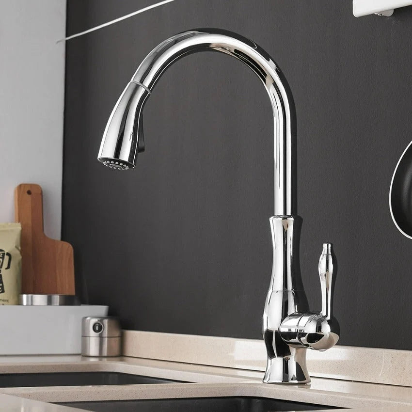Kitchen Faucet | Pull-Out Spray Head & Copper Finish