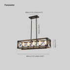 Kitchen Island Chandelier | 5-Light Height-Adjustable Wood & Metal