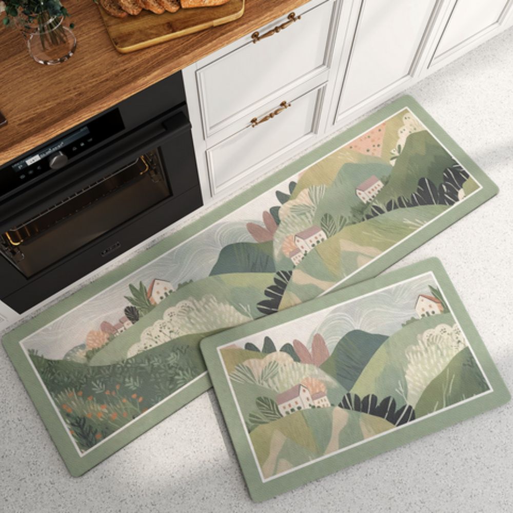 Kitchen Mat | Quick-Dry Absorbent Surface | Rubber Base