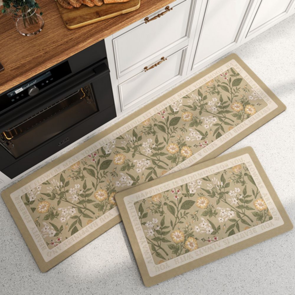 Kitchen Mat | Quick-Dry Absorbent Surface | Rubber Base
