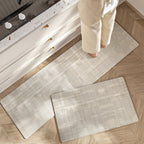 Kitchen Mat | Floral Striped Microfiber | Non-Slip Backing