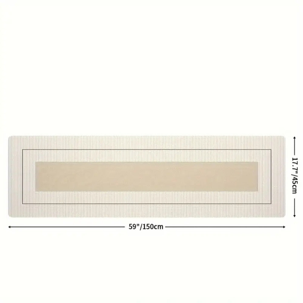 Kitchen Mat | Floral Striped Microfiber | Non-Slip Backing