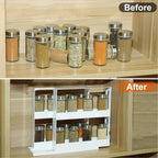 Kitchen Organizer Set | Pull-Out Under-Sink & Swivel Spice Rack | Set of 3