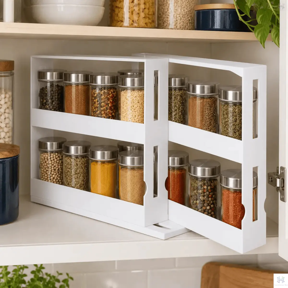 Kitchen Organizer Set | Pull-Out Under-Sink & Swivel Spice Rack | Set of 3