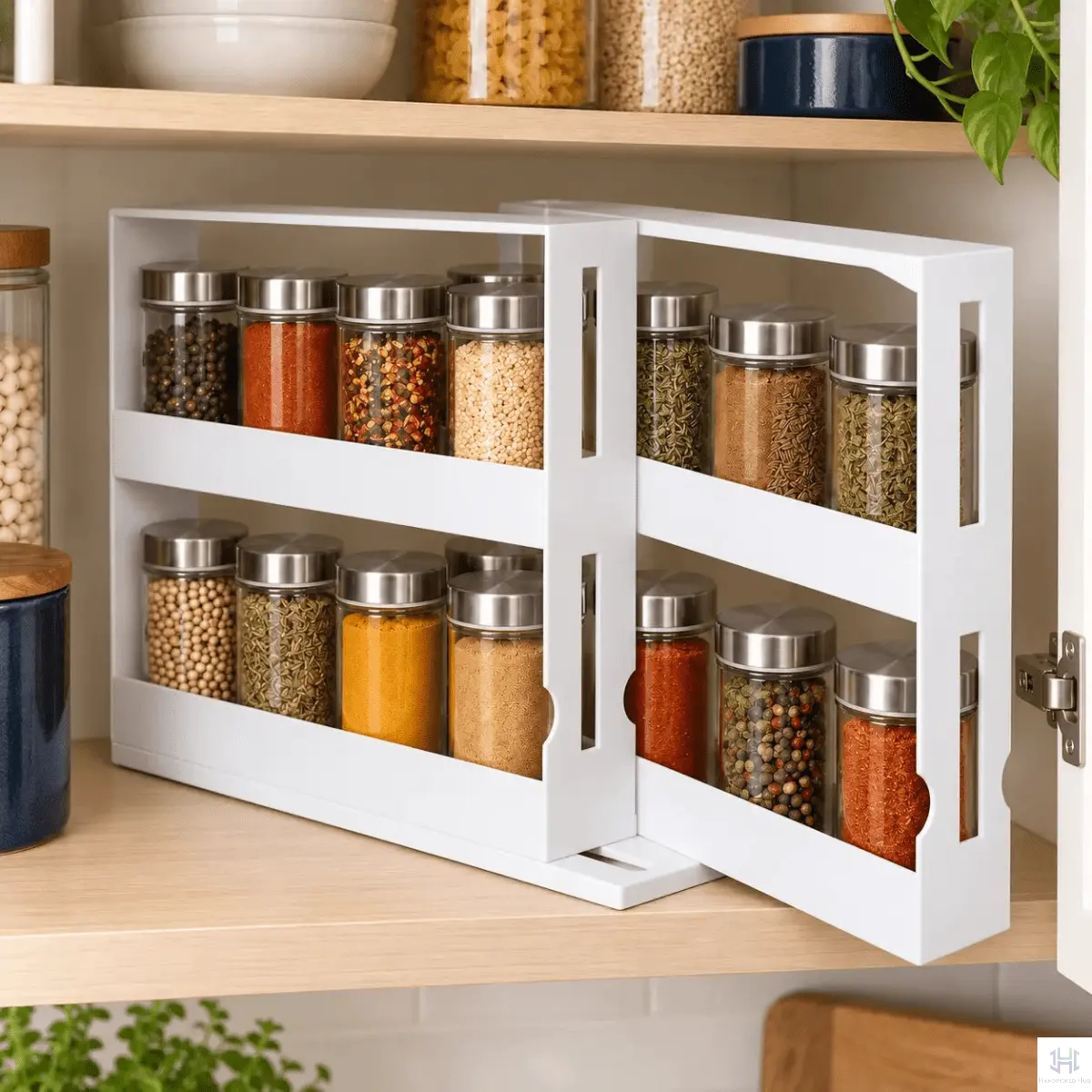 Kitchen Organizer Set | Pull-Out Under-Sink & Swivel Spice Rack | Set of 3