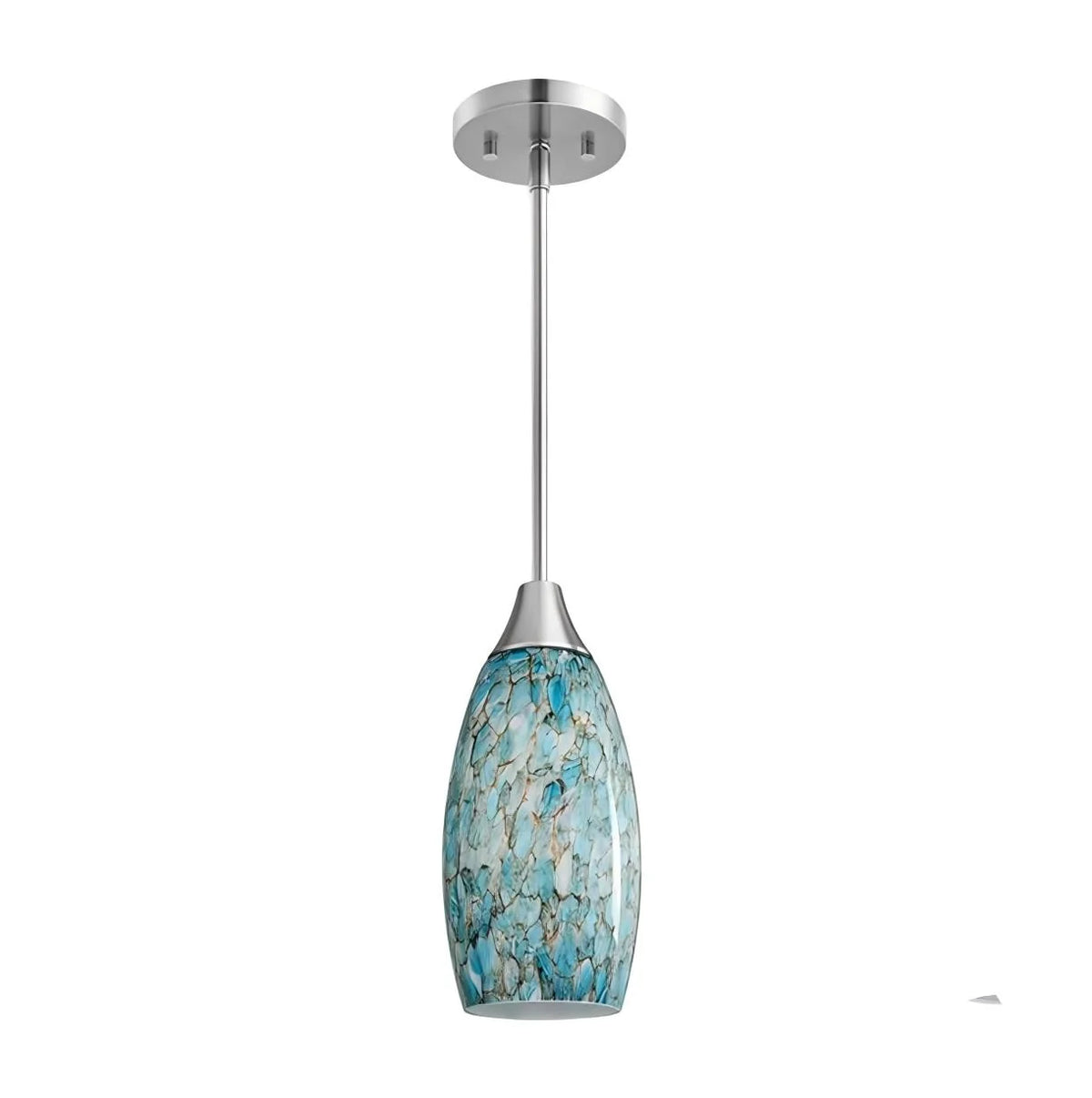 Kitchen Pendant Light | Stone-Pattern Mica Glass & Height-Adjustable Cable