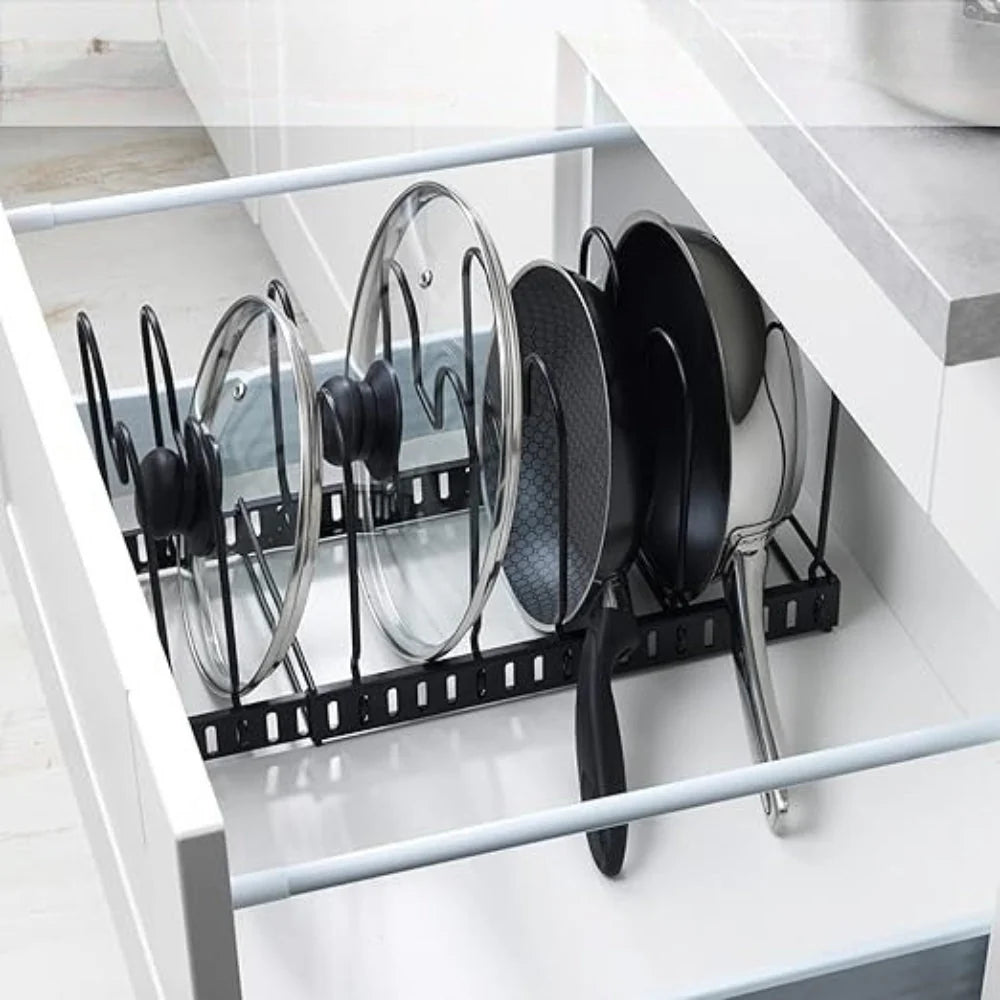 Kitchen Rack | Durable Iron & Adjustable Slots | 12–23 In