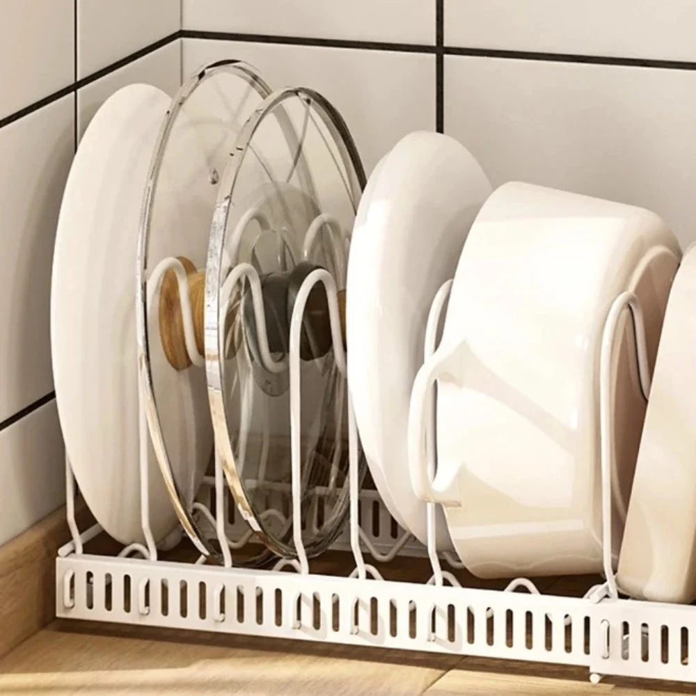Kitchen Rack | Durable Iron & Adjustable Slots | 12–23 In