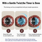 Kitchen Timer | Magnetic Back & Wind-Up | 0–60 Min