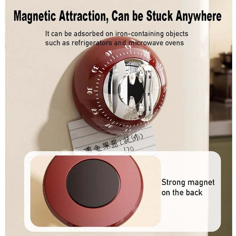 Kitchen Timer | Magnetic Back & Wind-Up | 0–60 Min