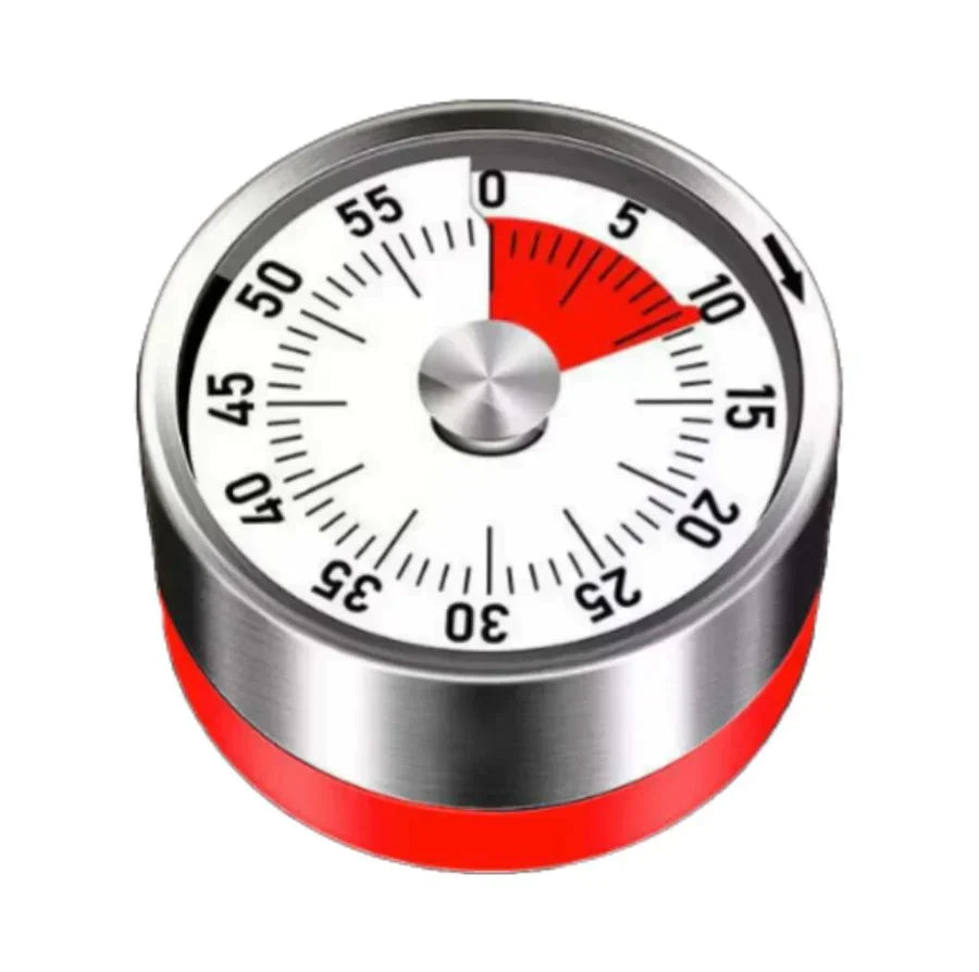 Kitchen Timer | Mechanical Stainless Steel & Magnetic Base | 59-Minute