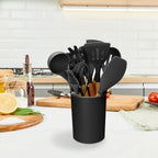 Kitchen Utensil Set | Heat-Resistant Silicone & Wooden Handles | Set of 11