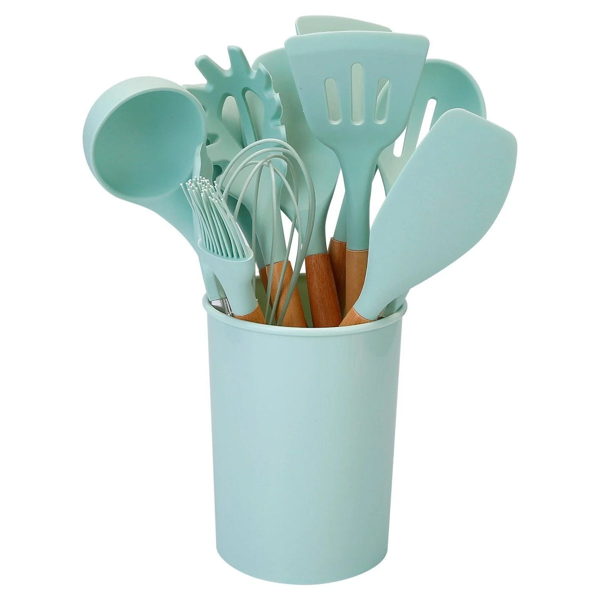 Kitchen Utensil Set | Heat-Resistant Silicone & Wooden Handles | Set of 11