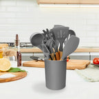 Kitchen Utensil Set | Heat-Resistant Silicone & Wooden Handles | Set of 11