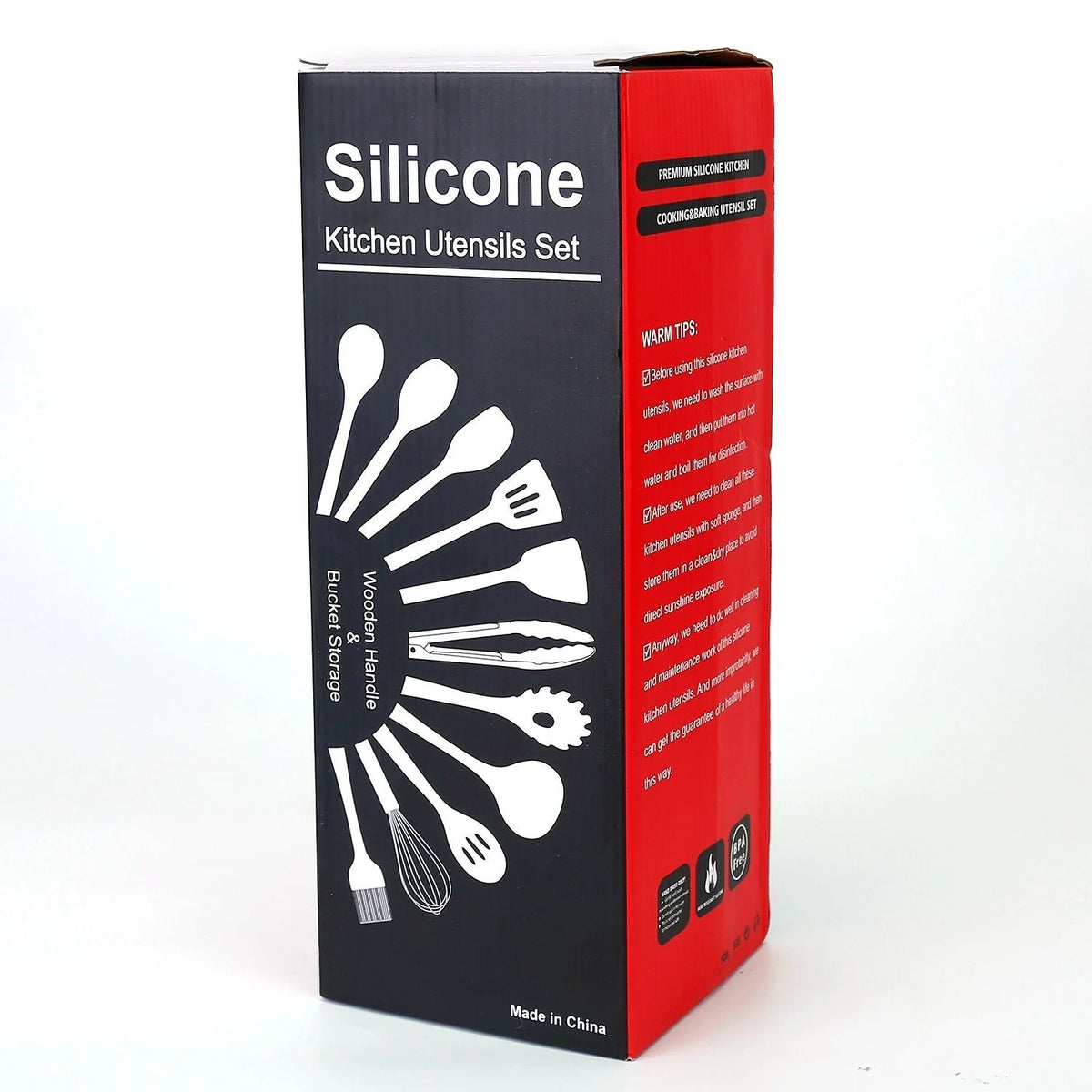 Kitchen Utensil Set | Heat-Resistant Silicone & Wooden Handles | Set of 11