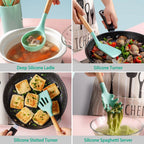 Kitchen Utensil Set | Heat-Resistant Silicone & Wooden Handles | Set of 11