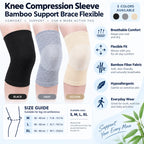 Knee Compression Sleeve | Breathable Bamboo & Flexible Support