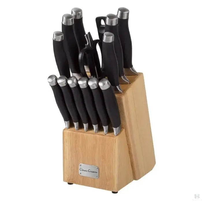 Knife Set | Wood Storage Block | 15-Piece Set