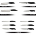 Knife Set | Wood Storage Block | 15-Piece Set