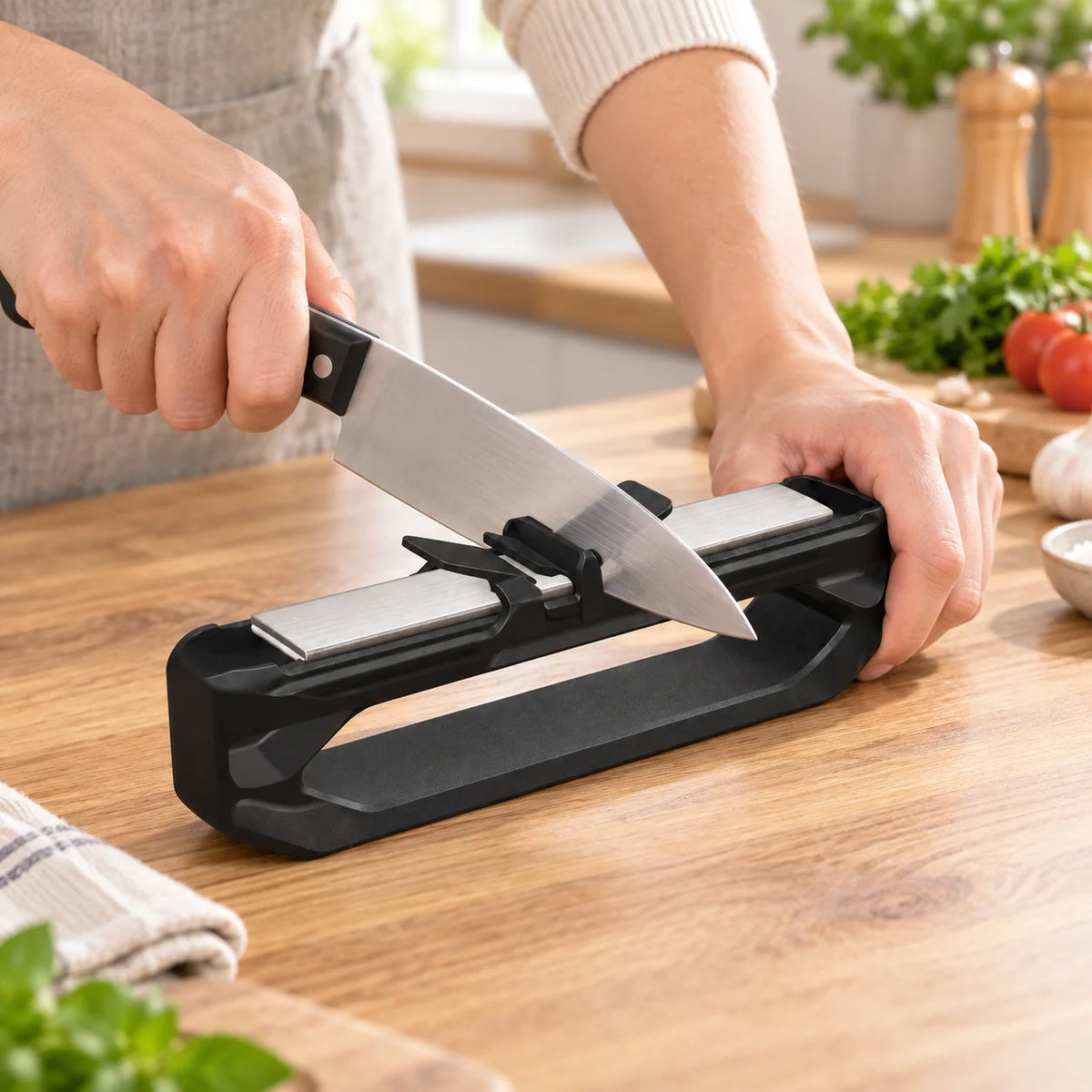 Knife Sharpener | Manual Handheld & Non-Slip Handle