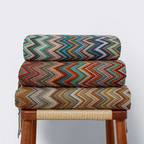 Knit Throw | Multicolor Zigzag & Tassels | Lightweight