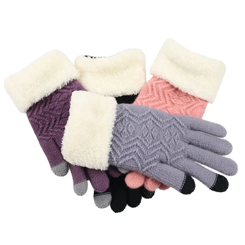 Knitted Gloves | Touchscreen & Plush-Lined | Wind-Resistant