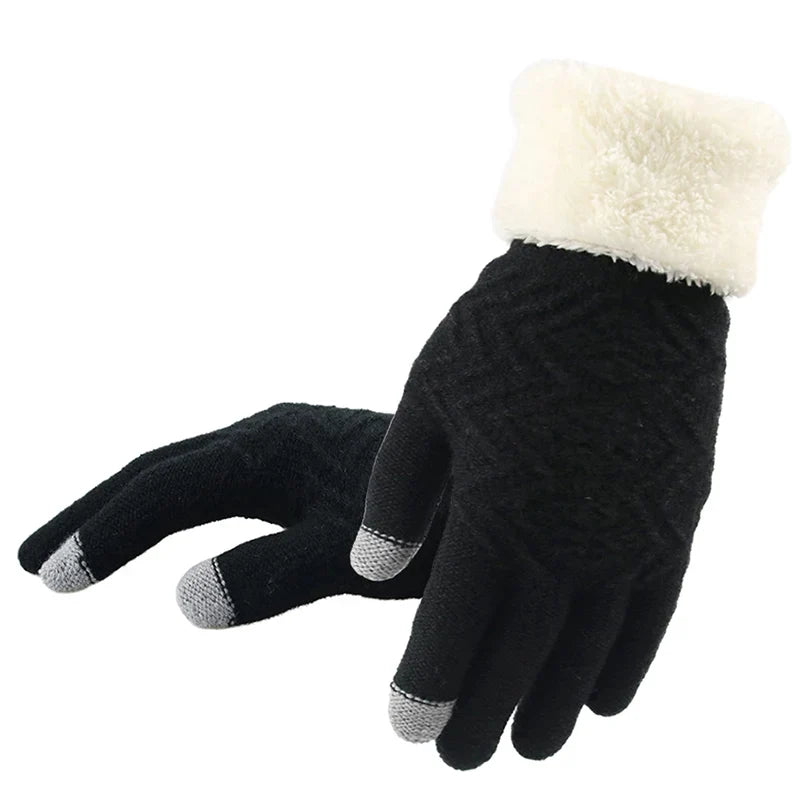 Knitted Gloves | Touchscreen & Plush-Lined | Wind-Resistant