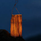 Lantern | Handwoven Natural Fiber Shade & Flickering LED