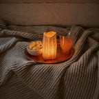 Lantern | Handwoven Natural Fiber Shade & Flickering LED
