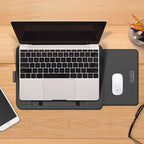 Laptop Sleeve | Textured PU Leather & Integrated Mouse Pad Flap | Fits 13–15.6 Inch