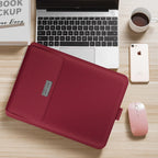 Laptop Sleeve | Textured PU Leather & Integrated Mouse Pad Flap | Fits 13–15.6 Inch