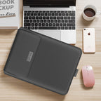 Laptop Sleeve | Textured PU Leather & Integrated Mouse Pad Flap | Fits 13–15.6 Inch
