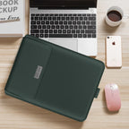 Laptop Sleeve | Textured PU Leather & Integrated Mouse Pad Flap | Fits 13–15.6 Inch