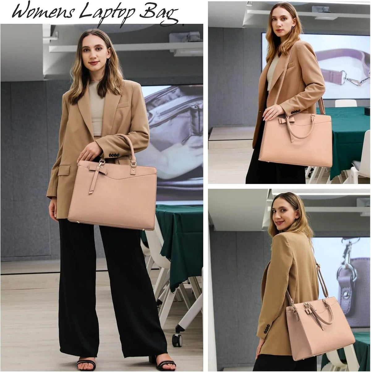 Laptop Tote | Waterproof PU Leather & Padded 15.6-Inch Compartment