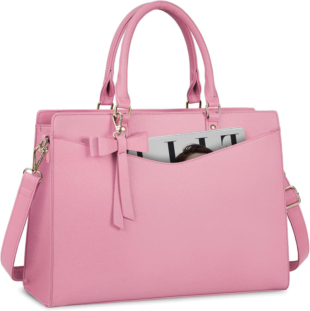 Laptop Tote | Waterproof PU Leather & Padded 15.6-Inch Compartment