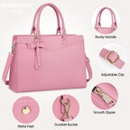 Laptop Tote | Waterproof PU Leather & Padded 15.6-Inch Compartment