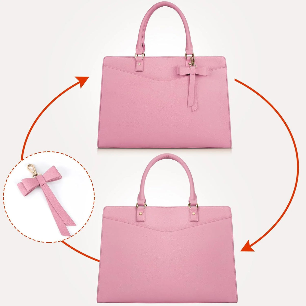 Laptop Tote | Waterproof PU Leather & Padded 15.6-Inch Compartment