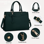 Laptop Tote | Waterproof PU Leather & Padded 15.6-Inch Compartment