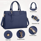 Laptop Tote | Waterproof PU Leather & Padded 15.6-Inch Compartment