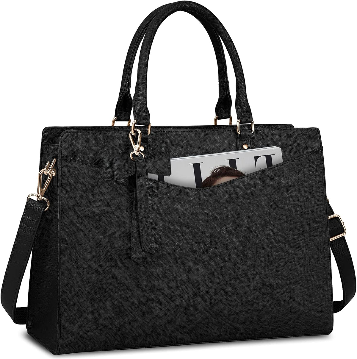 Laptop Tote | Waterproof PU Leather & Padded 15.6-Inch Compartment