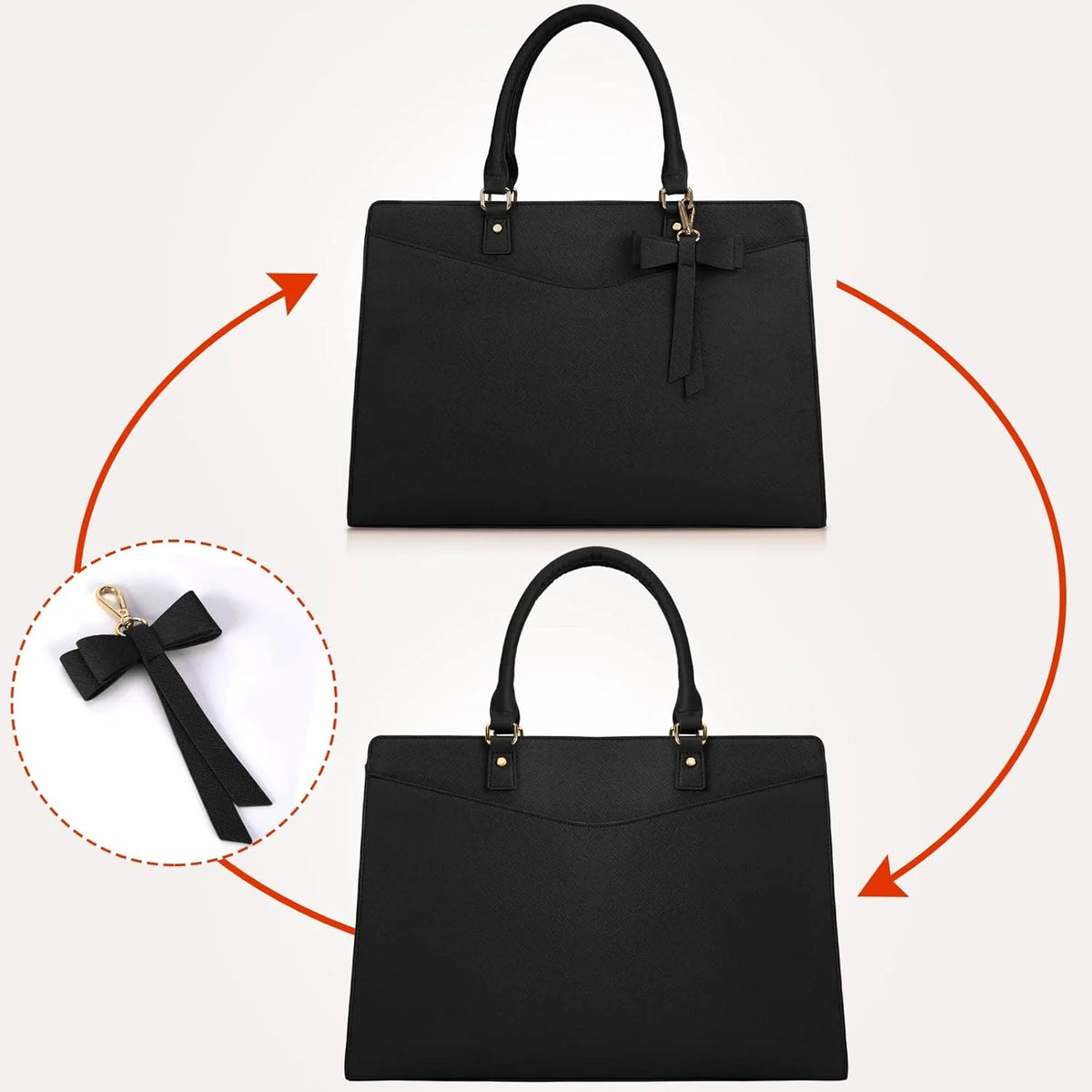 Laptop Tote | Waterproof PU Leather & Padded 15.6-Inch Compartment