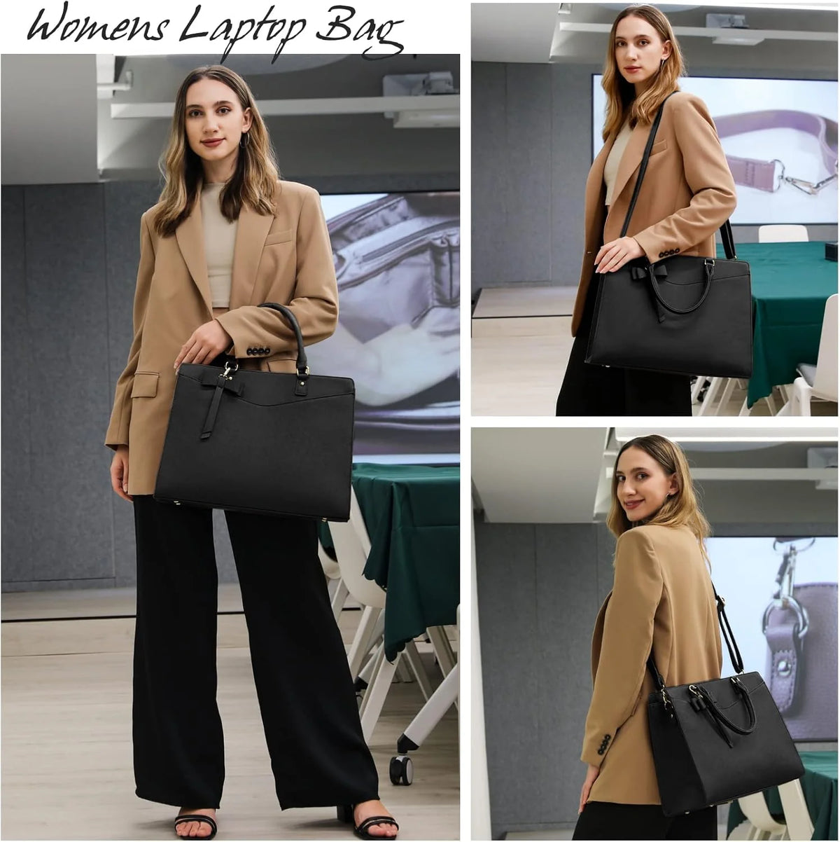 Laptop Tote | Waterproof PU Leather & Padded 15.6-Inch Compartment