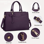 Laptop Tote | Waterproof PU Leather & Padded 15.6-Inch Compartment