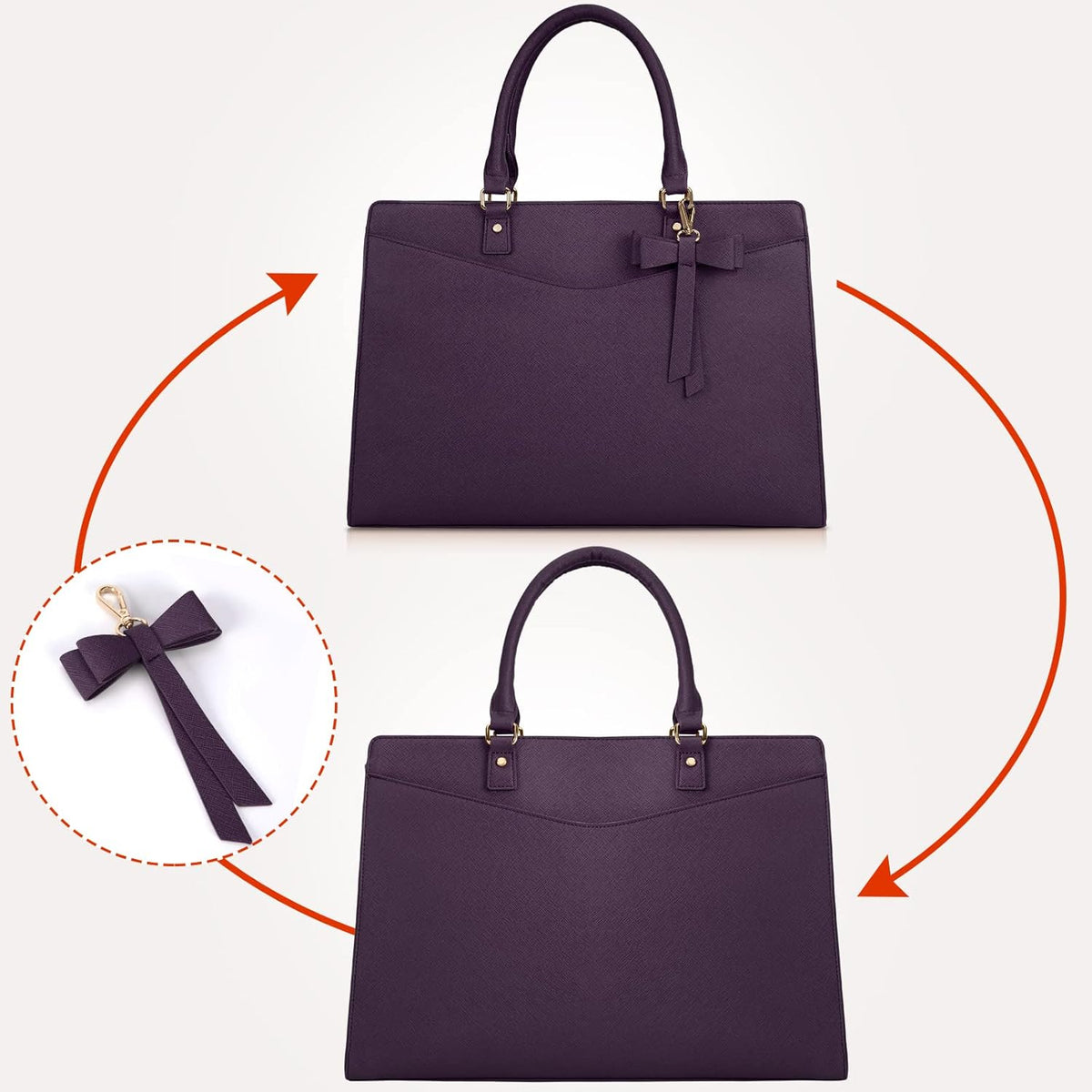Laptop Tote | Waterproof PU Leather & Padded 15.6-Inch Compartment