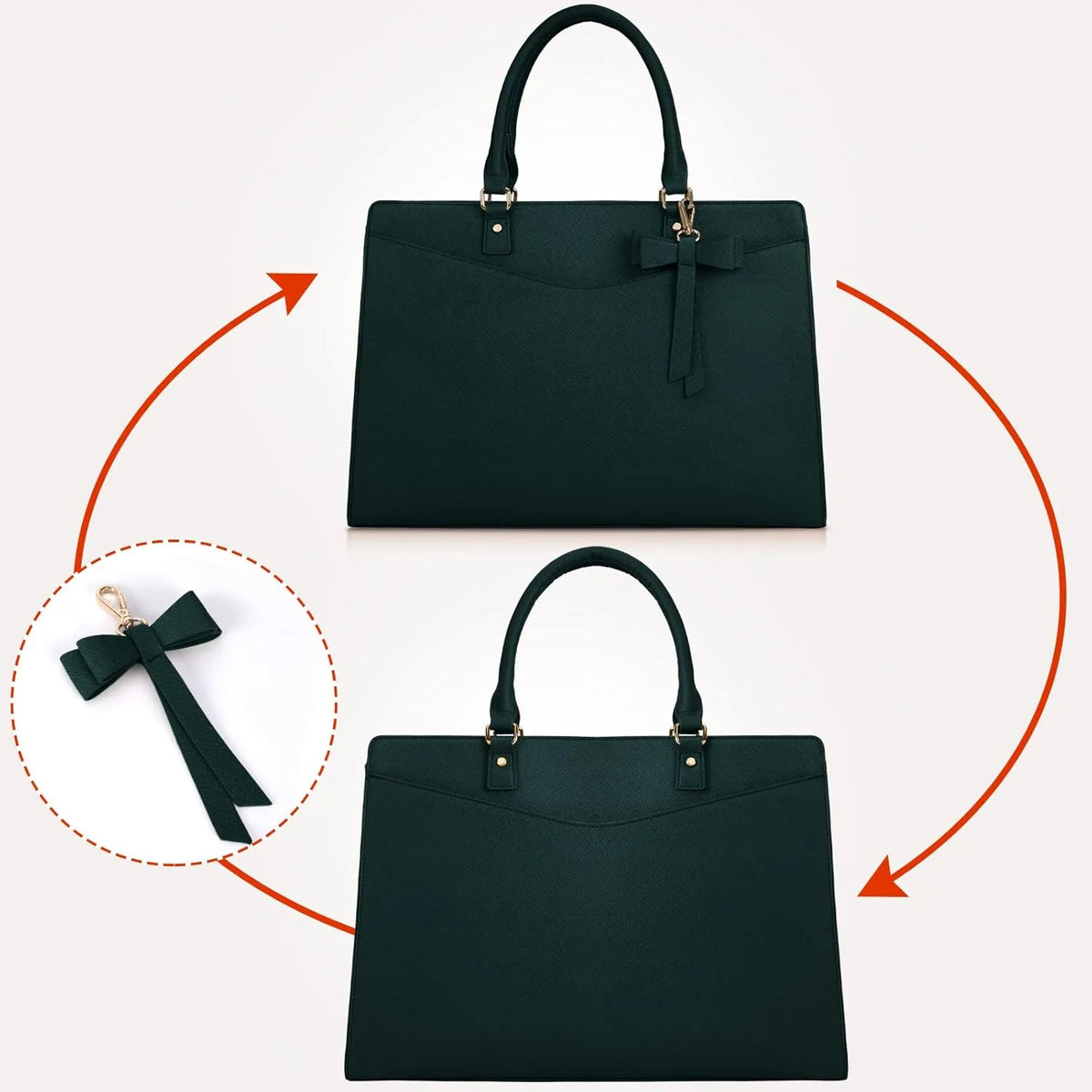 Laptop Tote | Waterproof PU Leather & Padded 15.6-Inch Compartment