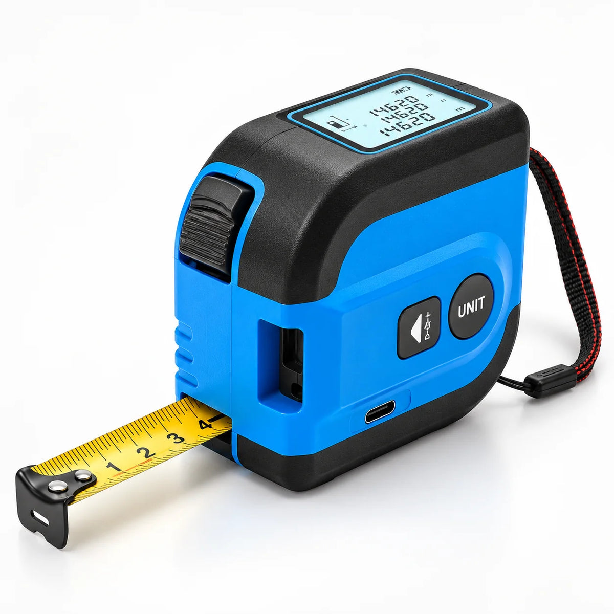 Laser Tape Measure | 2-In-1 Laser & Self-Locking Tape | USB Rechargeable